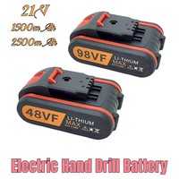 48VF.98VF.21V.2500MAH, Rechargeable Lithium-Ion Battery, Suitable For Electric Tools, Pistol Drills, Screwdrivers