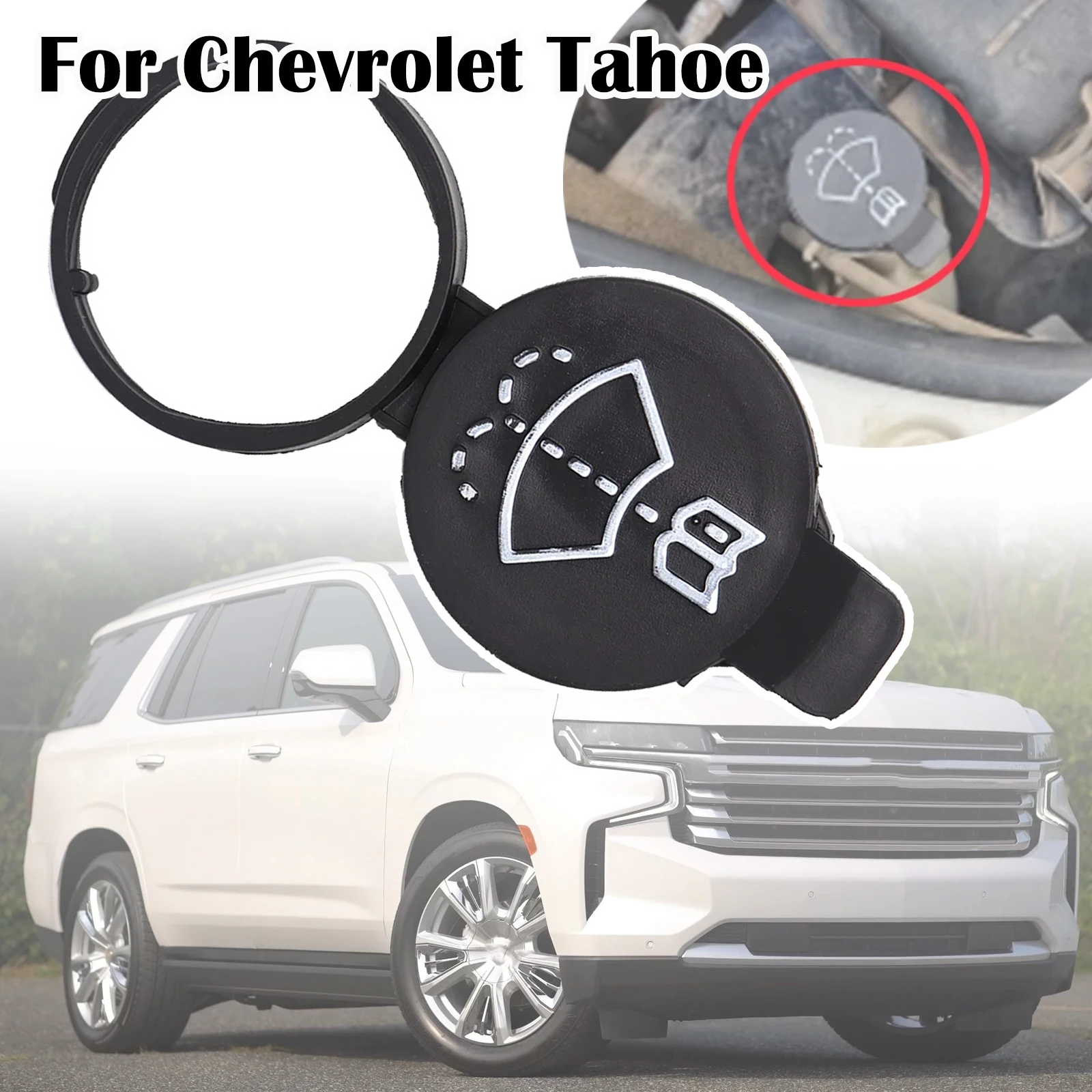 Car Windscreen Washer Bottle Screenwash Reservoir Cap Cover Accessories For Chevrolet Tahoe 2015 2016 2017 - 2020 GMC Yukon XL