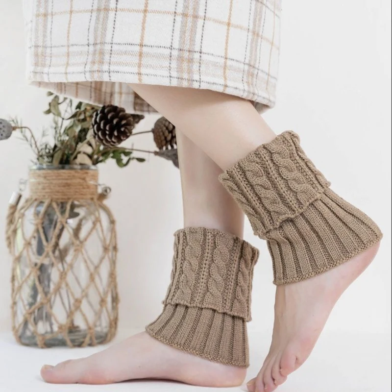 

Женские теплые вязаные гетры Y2K на щиколотку, зимние, эластичные, с широкими манжетами, для ботинок, в стиле Лолита