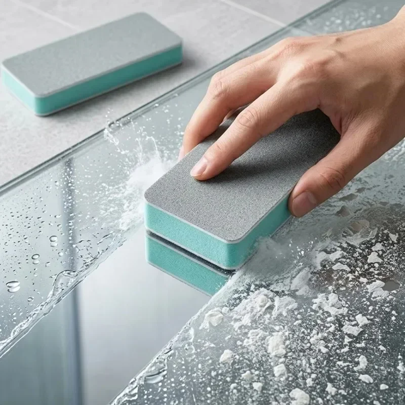 30pcs Magic Eraser Sponge for Limescale Removal Silicon Carbide Cleaning Scrubber for Mirror Tile Shower Door Hard Water Stain