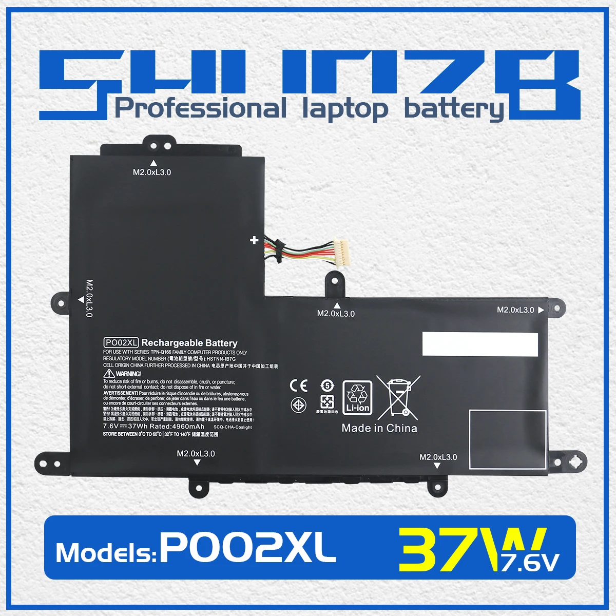 SHUOZB PO02XL Battery For HP Stream 11-R 11-AH 11-AK 11-Y Pro G2 G3 G4 G5 11-Y020WM 11-R014WM 824560-005 823908-2C1 HSTNN-DB7G