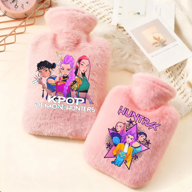 KPop شيطان الصيادين سعة كبيرة كيس الماء الساخن القابلة للإزالة زجاجة ماء ساخن المرأة البطن دفئا جهاز تدفئة محمول أكياس الماء الساخن الهدايا