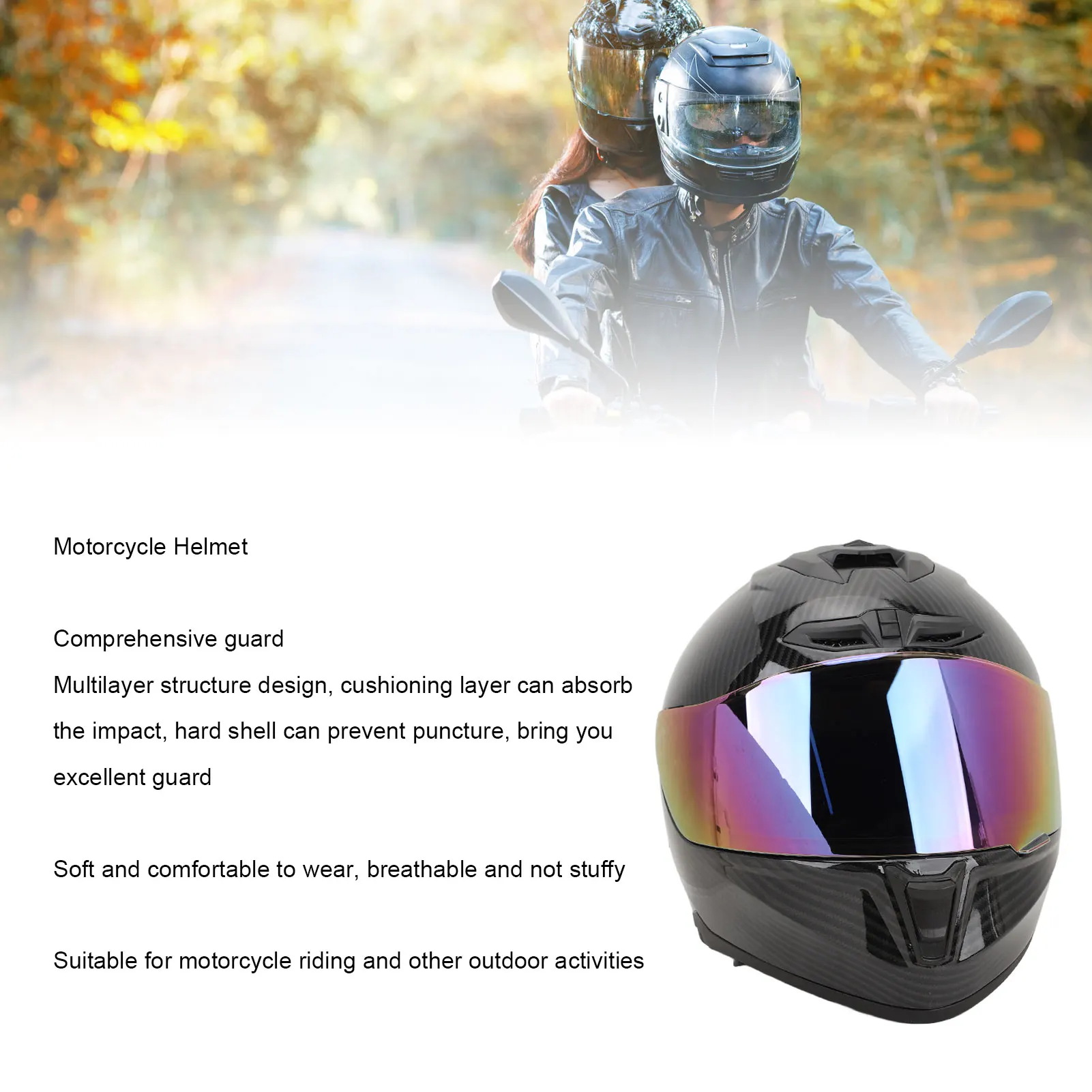 Motorcycle Helmet Multilayer Guard Warm Breathable Comfortable Buffer Layer Full Face Helmet for Riding Cycling