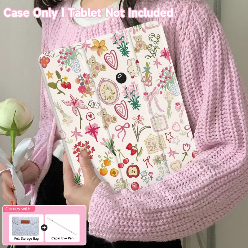 

Case for iPad 10.2/10.5/10.9 with a dual-ended stylus and felt pouch,featuring a stylus slot.for iPad11 A16,iPadPro11/iPadAir13