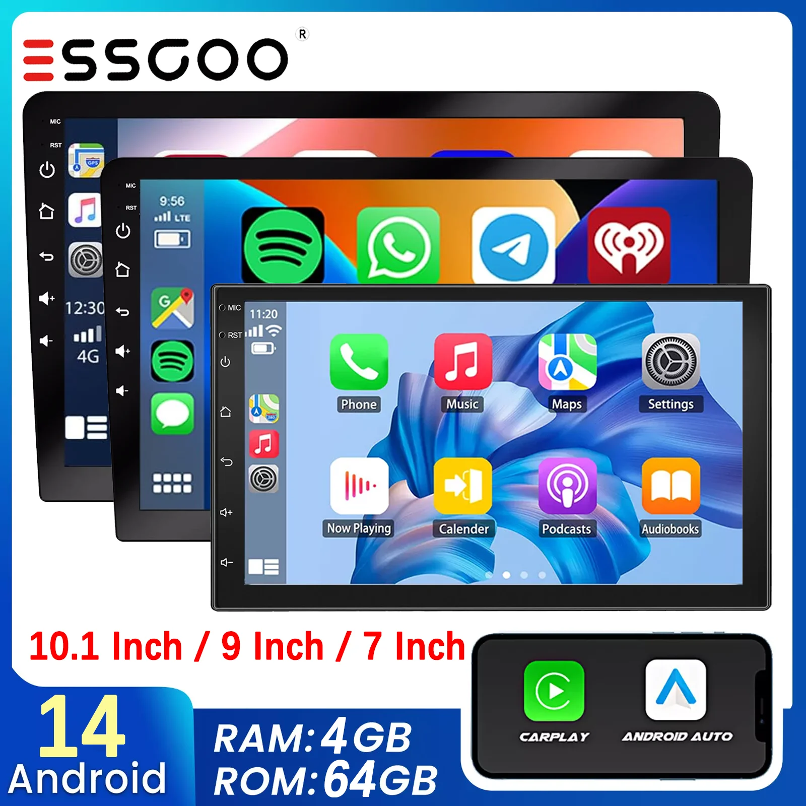 7"/9"/10“ 2 Din And… - image