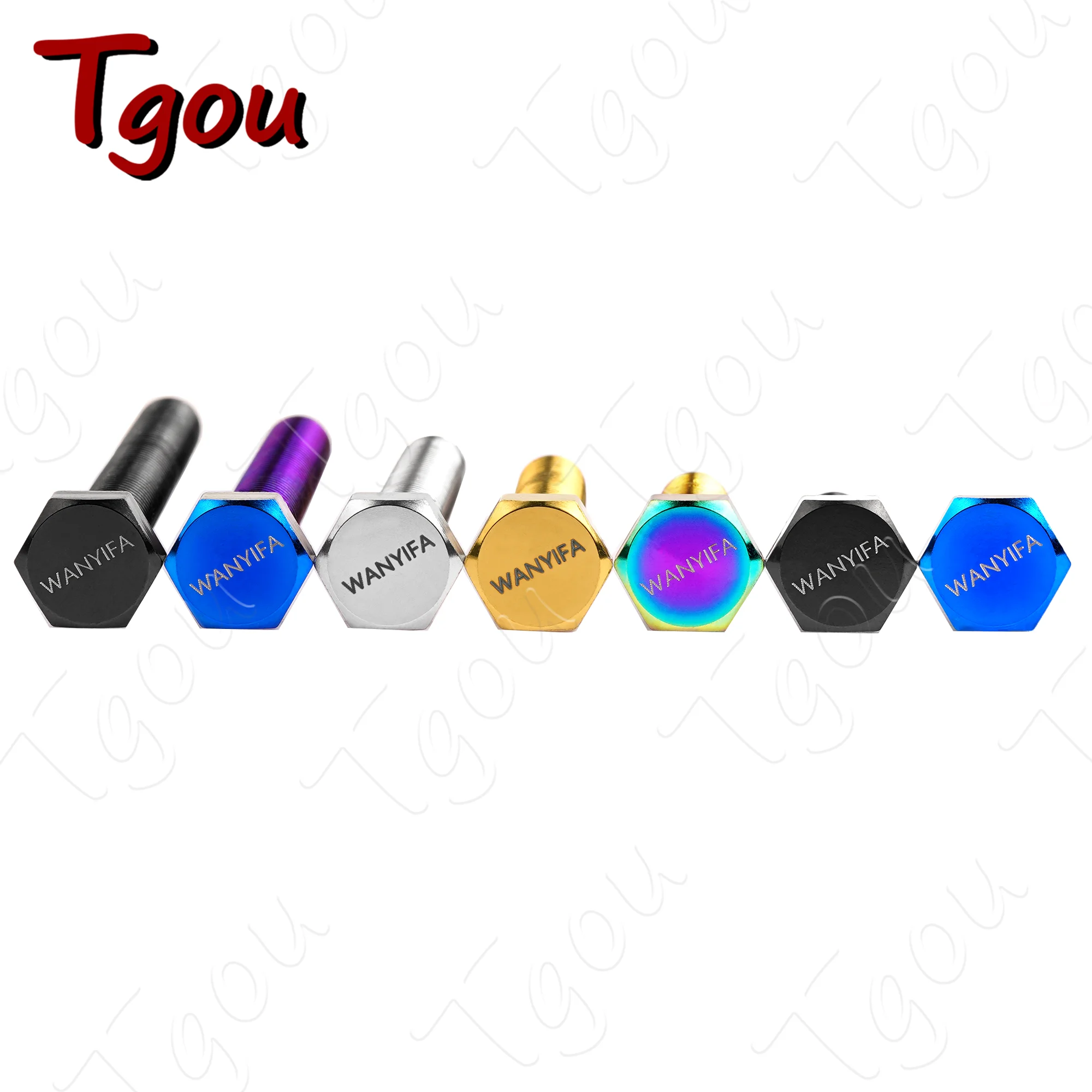 Tgou Titanium Bolt M6/M8x10/15/20/25/30/35/40/45/50/55/60/65/70/75/80mm External Hex DIN933  Screw for Motorcycle Flat Head