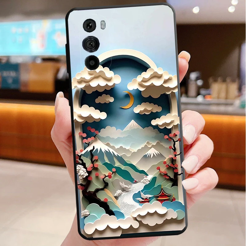 

Phone Case For Motorola Edge 50 40 Pro 60 50 40 30 Ultra Neo Fusion Moto G85 G72 G53 G54 G84 G13 G32 Landscape Sceneary Moon