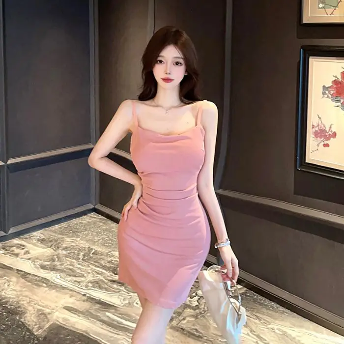 

New Summer Camisole Short Skirt For Casual Slimming And Hip Hugging Dress