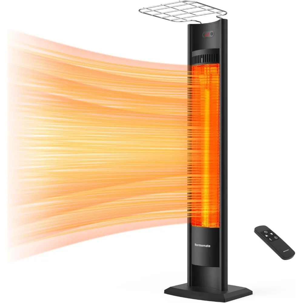 

Outdoor Indoor Electric Patio Heater, 1500W 38.5 Portable Tower Infrared Heater, IP55 Rated Space Radiant Heater