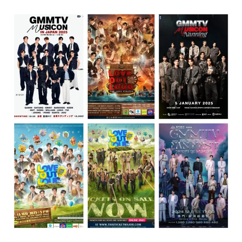 GMM TV BL CP Firstkhaotung Bounprem Joongdunk Earthmix Offgun Winnysatang 21*30 CM Poster Home Decor Background Wall Stickers