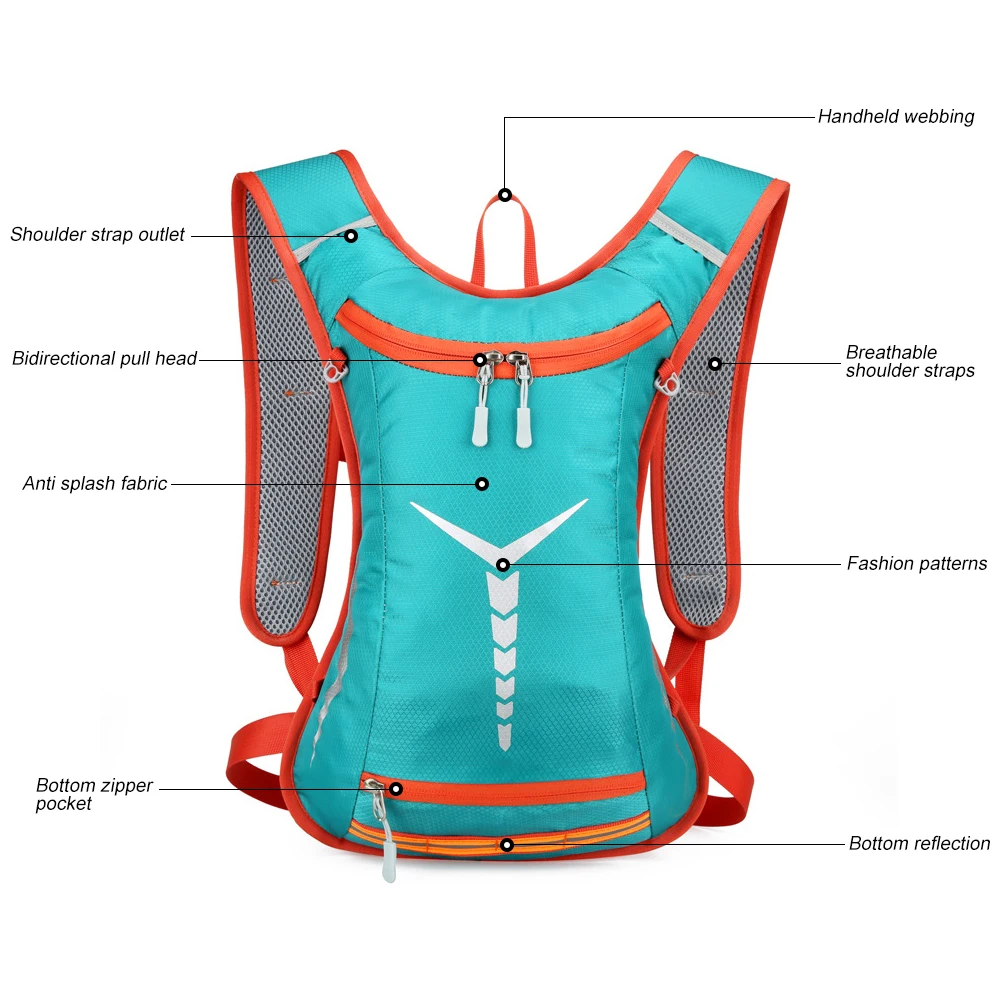 Mochila impermeable de hidratación para bicicleta, vejiga de 1L, bolsa de agua para deportes al aire libre, mochilas para correr, ciclismo, turismo, 1 pieza