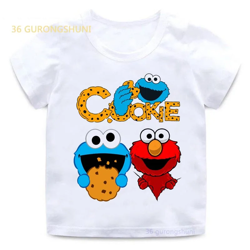 Baby T Shirt Boys T Shirts Cookie Monster Children Clothes Kids tshirt 2 3 4 5 Birthday T-shirts summer Tops For Girls-clothing