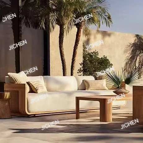 

Outdoor High-quality Anti-fouling Garden Furniture High-quality Party Double Handmade Teak Sofa