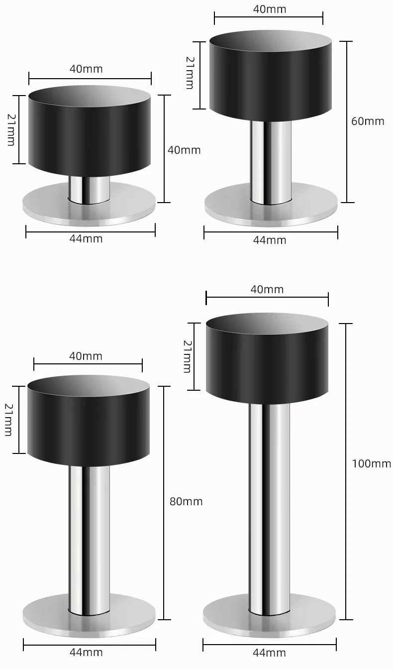 Gummi-Türstopper, selbstklebender Wand- und Bodenschutz, robuster Türgriffstopper, nicht stanzbar, stumm, Türstopper, Heim-Hardware – Detail 11