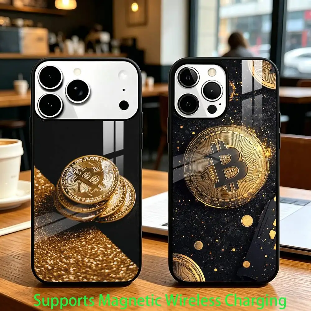 

Golden Coin BTC Phone Case For iPhone17,16,15,14,13,12,11 Plus,Pro Supports Magnetic Wireless Charging