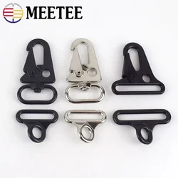 Meetee 2/5sets Bag Clasps Lobster Carbine Double Buckles for Outdoor Backpack Belt Webbing Hook Key Ring Hang Clips Accessories