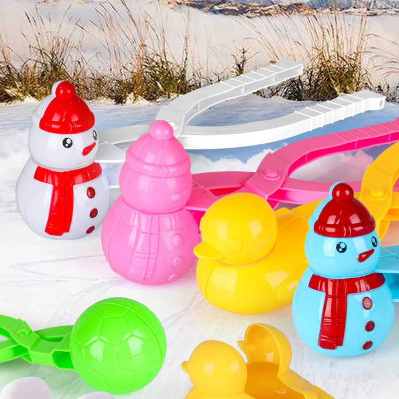 Cartoon Snowball Clip para crianças, Snow Shovel Clip, Clip ao ar livre, Brinquedos divertidos para crianças, Inverno