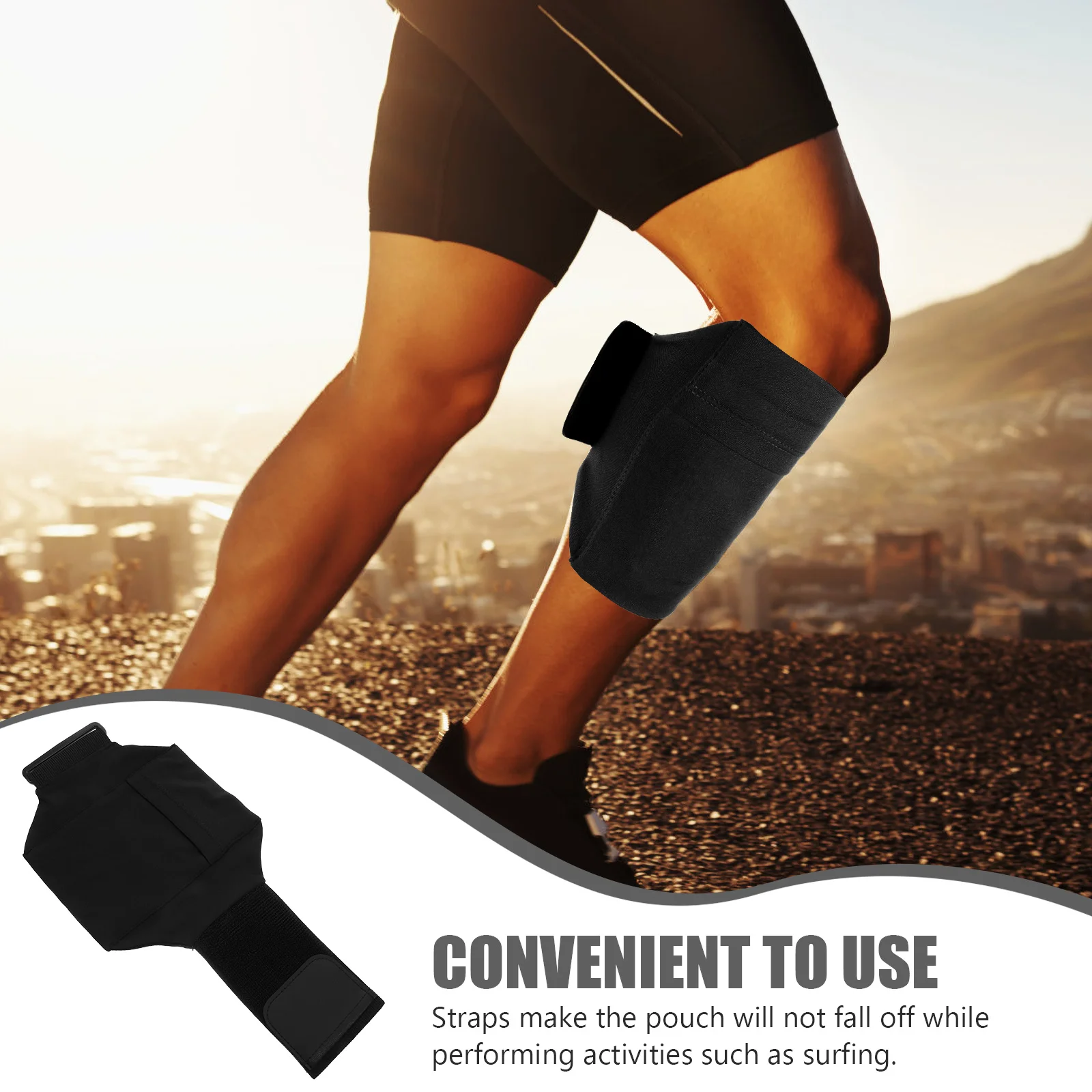 

2Pcs Running Leg Band Phone Holder Elastic Adjustable Strap Non Slip Lightweight Tactical Bag for Outdoor Sports Camping Travel