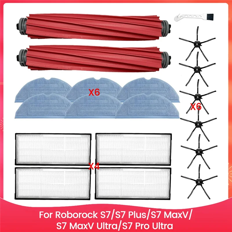A05G-untuk Roborock S7 S7 Plus S7 Maxv S7 Maxv Ultra S7 Pro Bagian Penyedot Debu Ultra Sikat Sisi Utama Kain Pel Filter Hepa