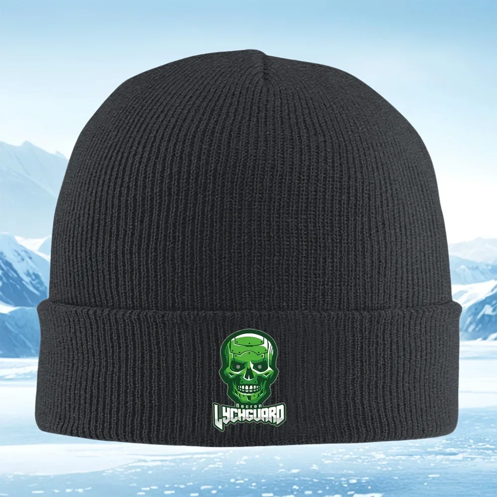 2026 Robotic skull green dark shadow Men Women Unisex Knitted Hat Beanie Pullover Cap Winter Thermal Warm Christmas Outdoor Cycl