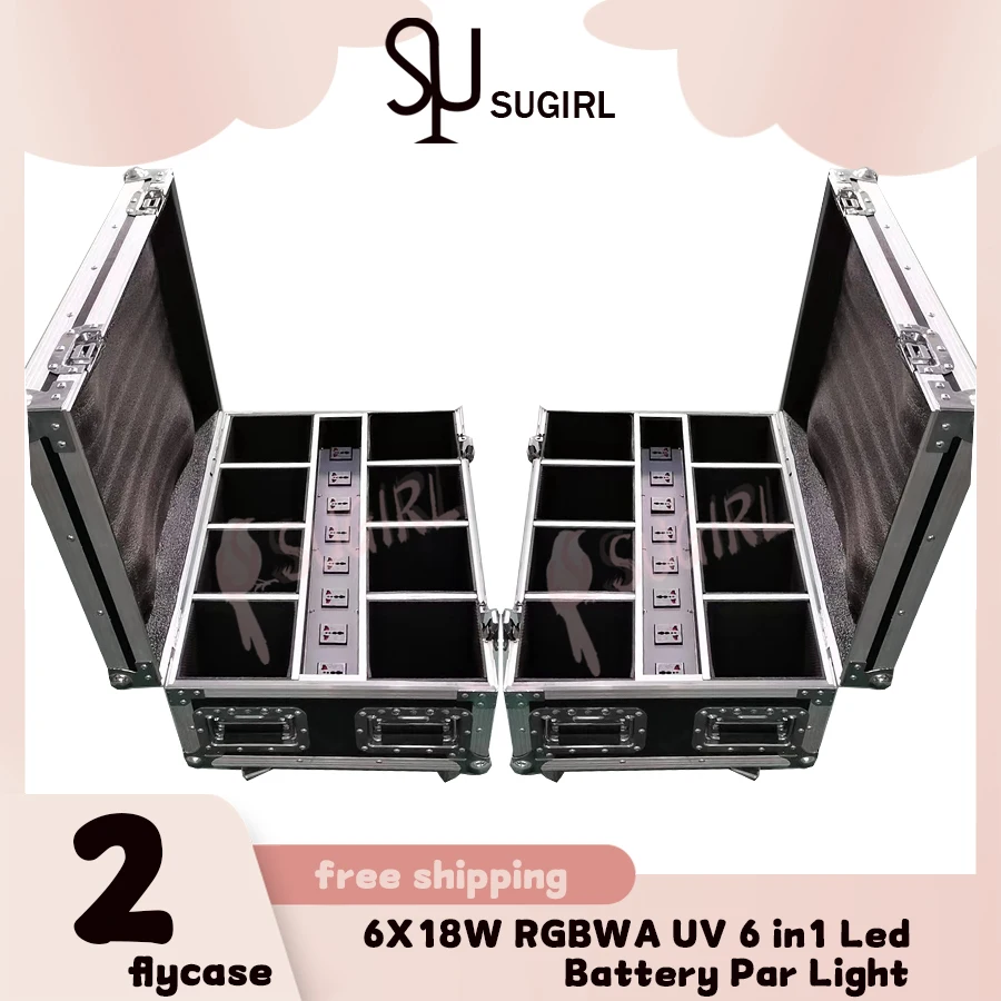 

Без налога, 2x Flycases для 6x18 Вт, 6 в 1, RGBAW + ультрафиолетовая батарея, Par Светильник, беспроводное инфракрасное управление, приложение, умная подвижная ручка для KTV