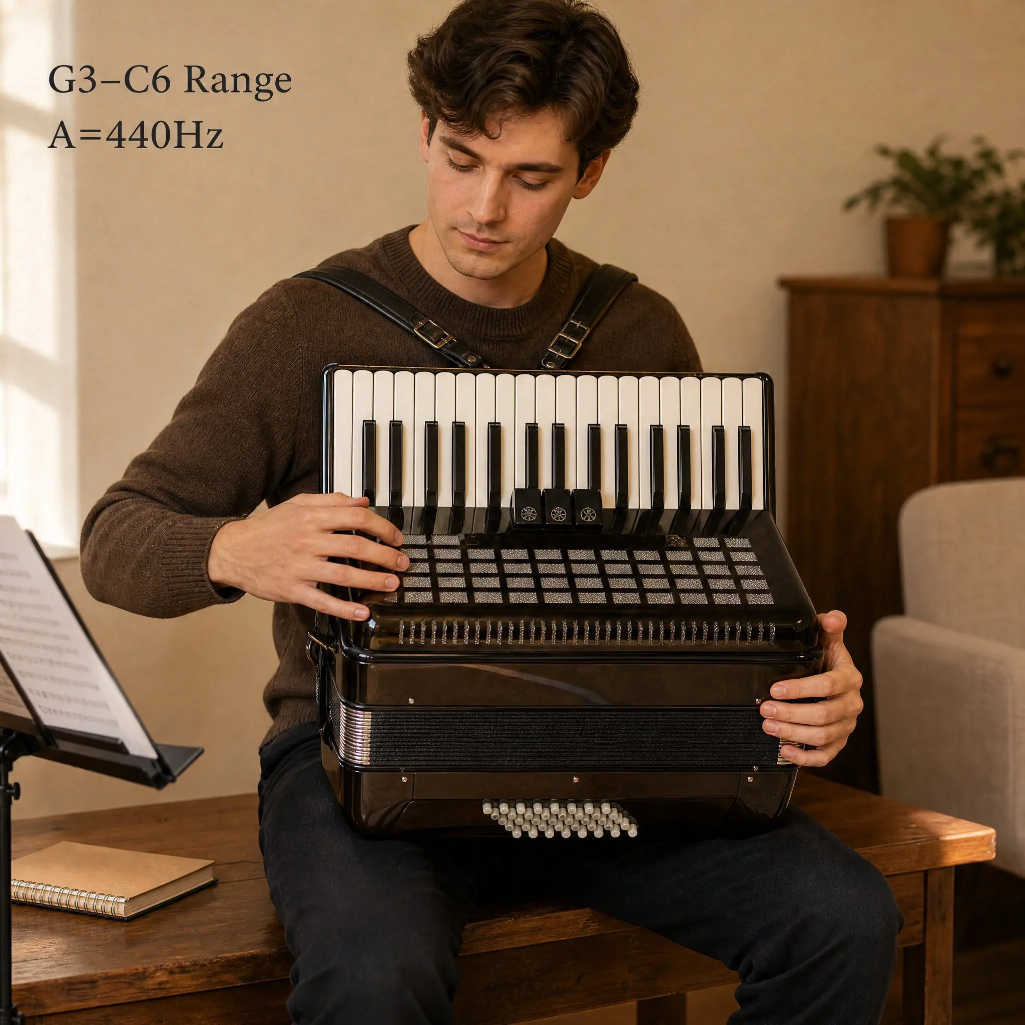 30Key 48 Bass Accordion, Maple Frame Beginner Keyboard Accordion OEM Custom