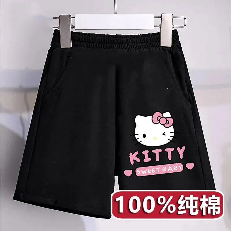 Girls' Cotton Shorts Wear Versatile Children's Pants 2024 Summer New Cute Medium and Older Children's Girls Fashion Casual Pants