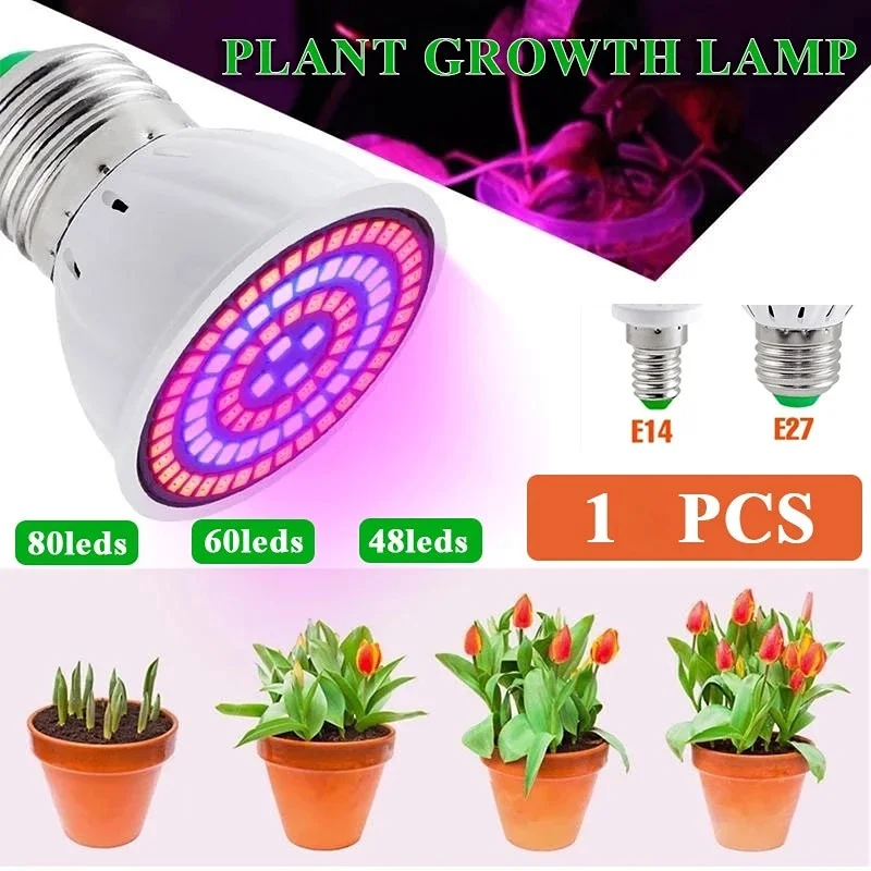 Phyto Lamp Full Spectrum LED Grow Light E27 E14 Plant Lamp Fitolamp For Indoor Seedlings Flower Fitolampy Grow Tent Box