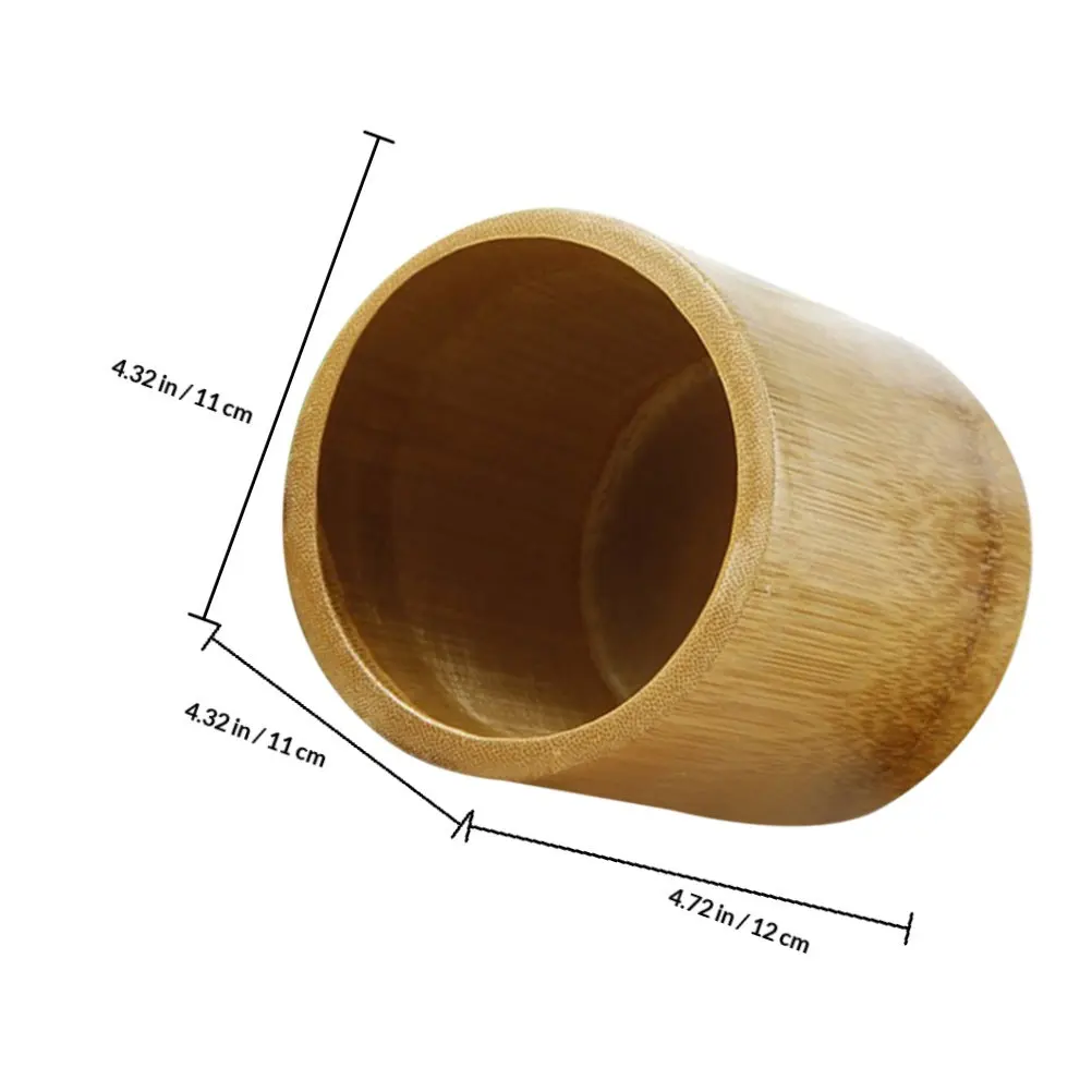 Bamboo Flower Holder Sustainable Desktop Planter Office Balcony Flowerpot Eco Friendly Barrel Planter Bamboo Barrel