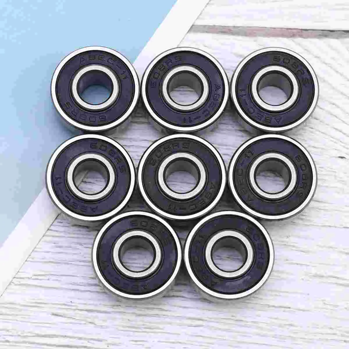 

8 Pcs Skate Board Skateboard Bearing 608 2RS Wheel Rolling Motor Anti-rust Black