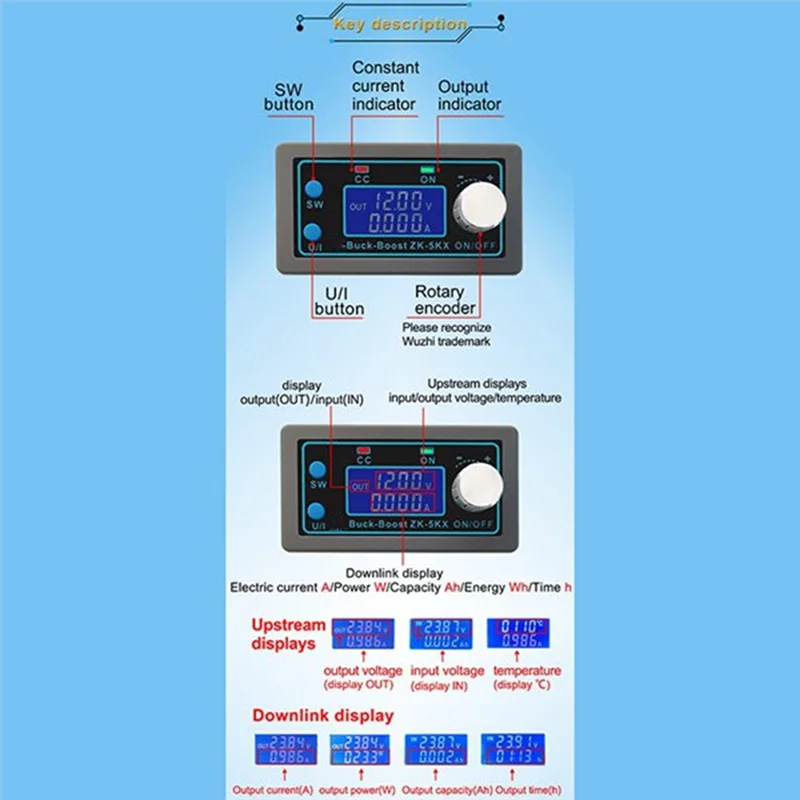 

T82C Hot Sale-Laboratory Power Supply ZK-5KX DCDC Buck Boost Converter CC CV Adjustable Regulated Power Module