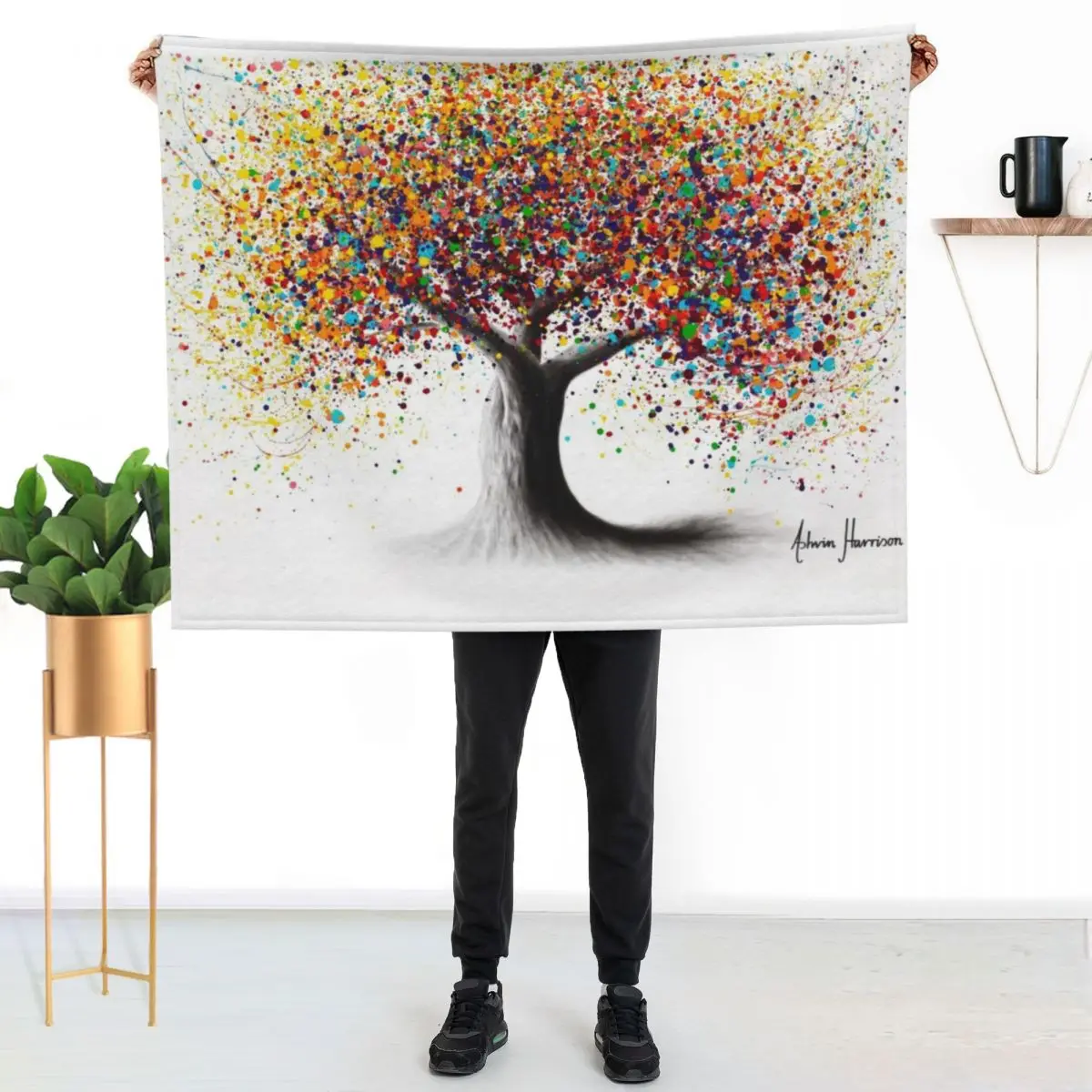 

Rainbow Soul Tree Throw Blanket Stylish Warm Blanket for Living Room Bedroom