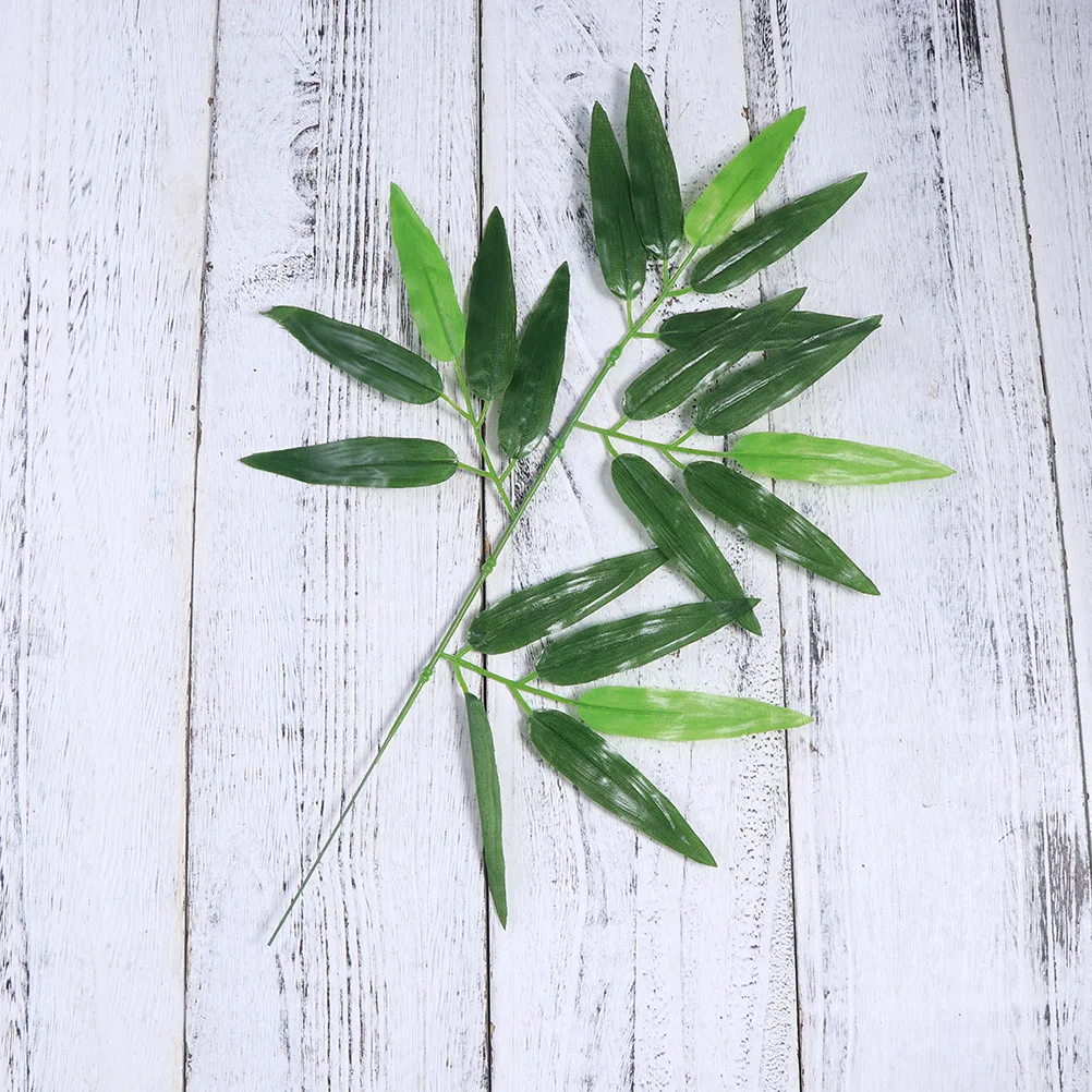 

100 Pcs Artificial Bamboo Leaves Decorative Faux Plants Indoor Simulated Leaf Home Garden Party Wall Decoration Lifelike Bright