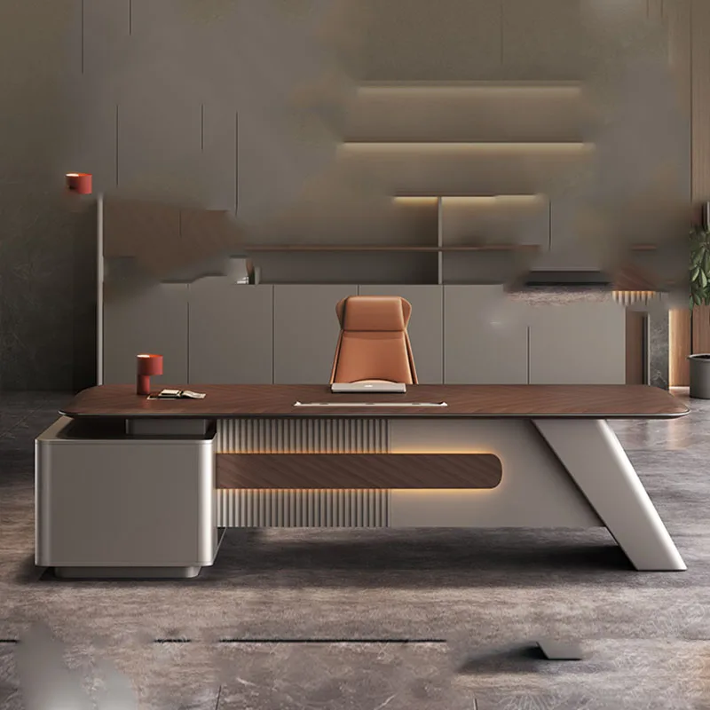 Executive Adjustable Office Desk Computer Storage Multifunctional Office Desk Wooden Modern Escrivaninha Commercial Furniture