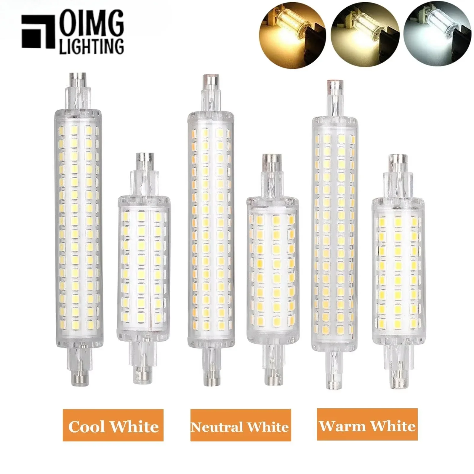 R7S LED Light J78 J118 220V 2835SMD 64 128pcsLED 78mm 118mm Spotlight Replace Halogen Floodlight Flicker Free Warm White Neutral