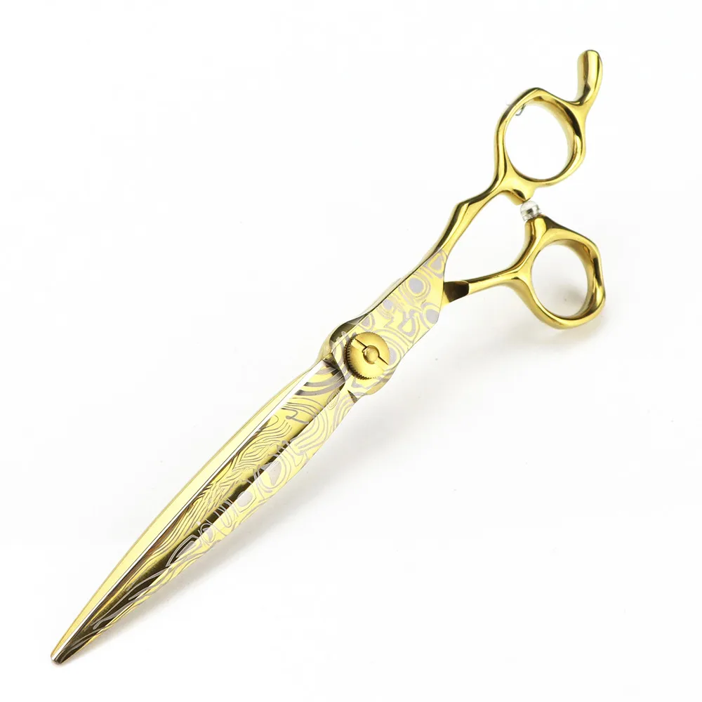 Professional 7 \'\' Gold Damascus Upscale scissor hair cutting scissors thinning barber tools haircut shears Hairdressing scissors