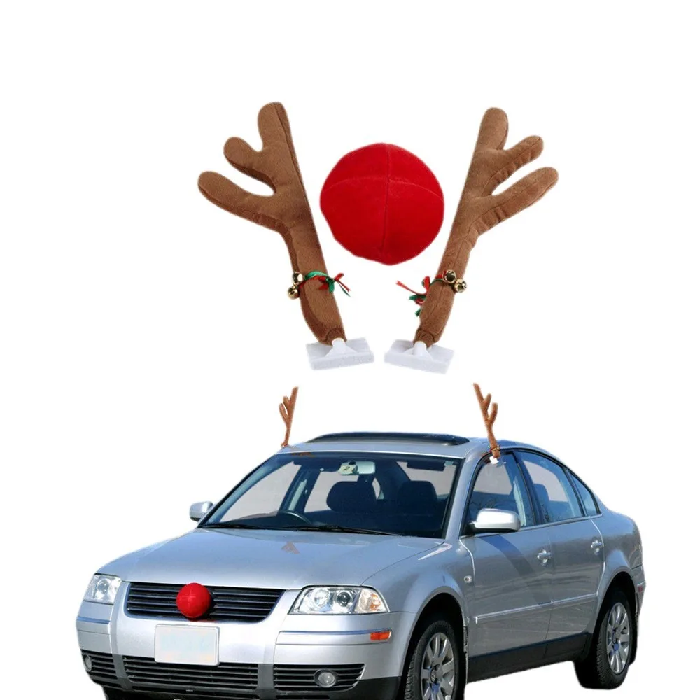 

Car Decoration Christmas Antlers Christmas Car Decoration Christmas New Car Cartoon Pendant Holiday Gift christmas decoration