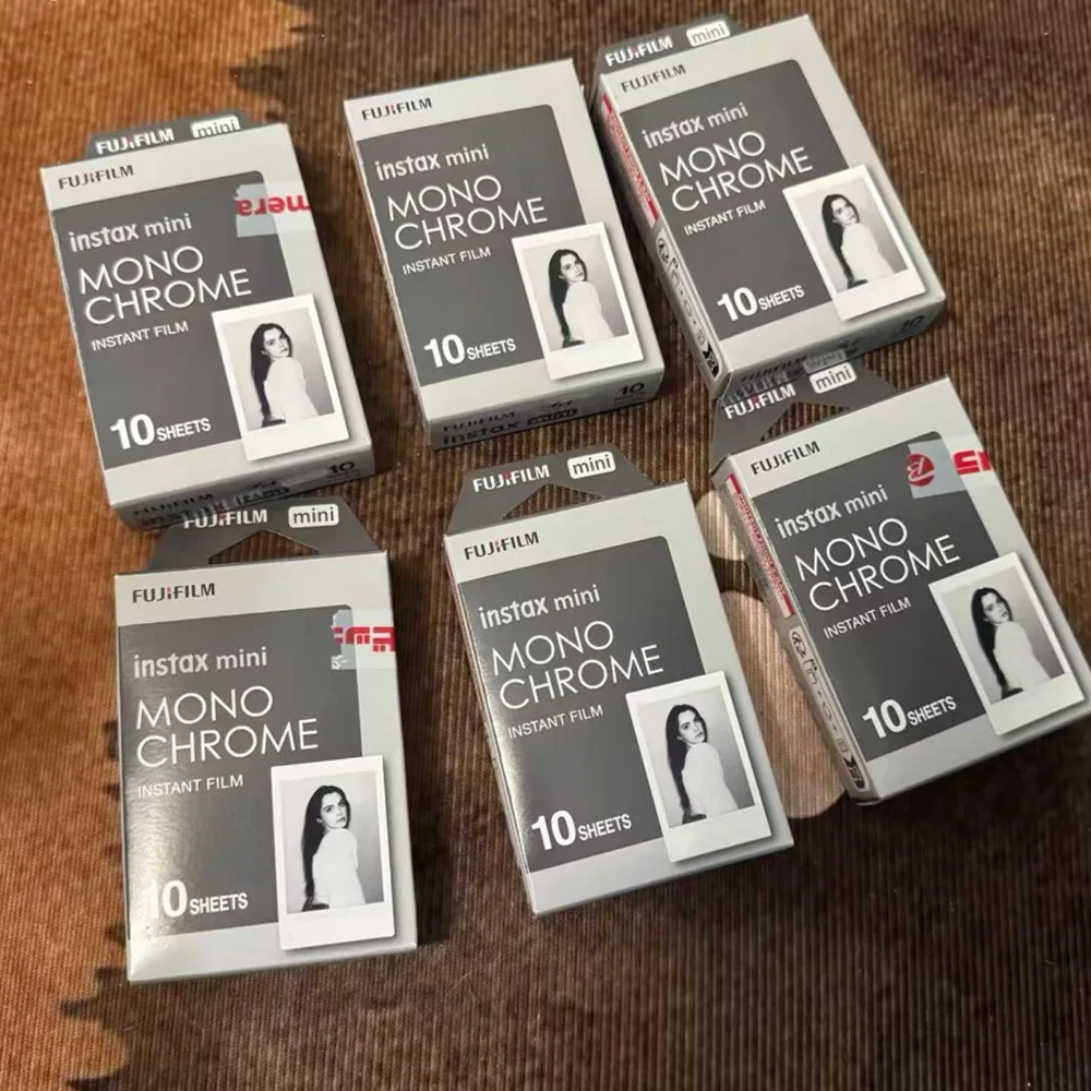Hojas Monocromáticas Originales Fujifilm Instax 10/100 para Cámaras Instantáneas Mini 12, 13, Mini 9, 300, 7s7, 50s, 50i, 90, 25, dw, Share, SP-1