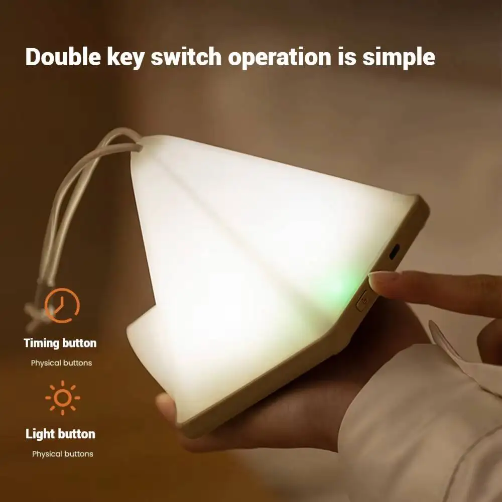 

Portable USB Rechargeable Tent Night Light Warm White Minimalist Bedside Camping Lamp for Outdoor Bedroom Atmosphere