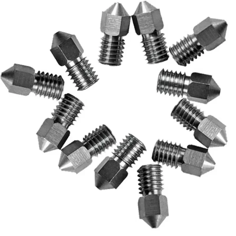 HRA92 Wear Resistance 3D Printer Extrude Nozzles with 0.4mm M6 Thread