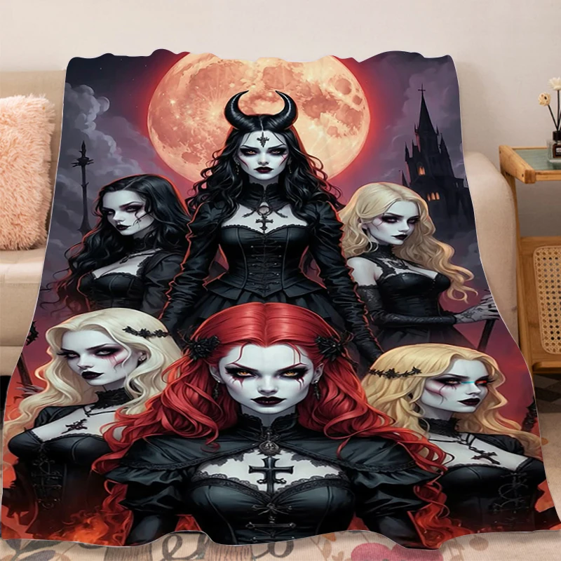 

Happy Halloween Vampire Sofa Blankets for Winter Warm Microfiber Bedding Knee Bed Fleece Fluffy Soft Blankets King Size Gift