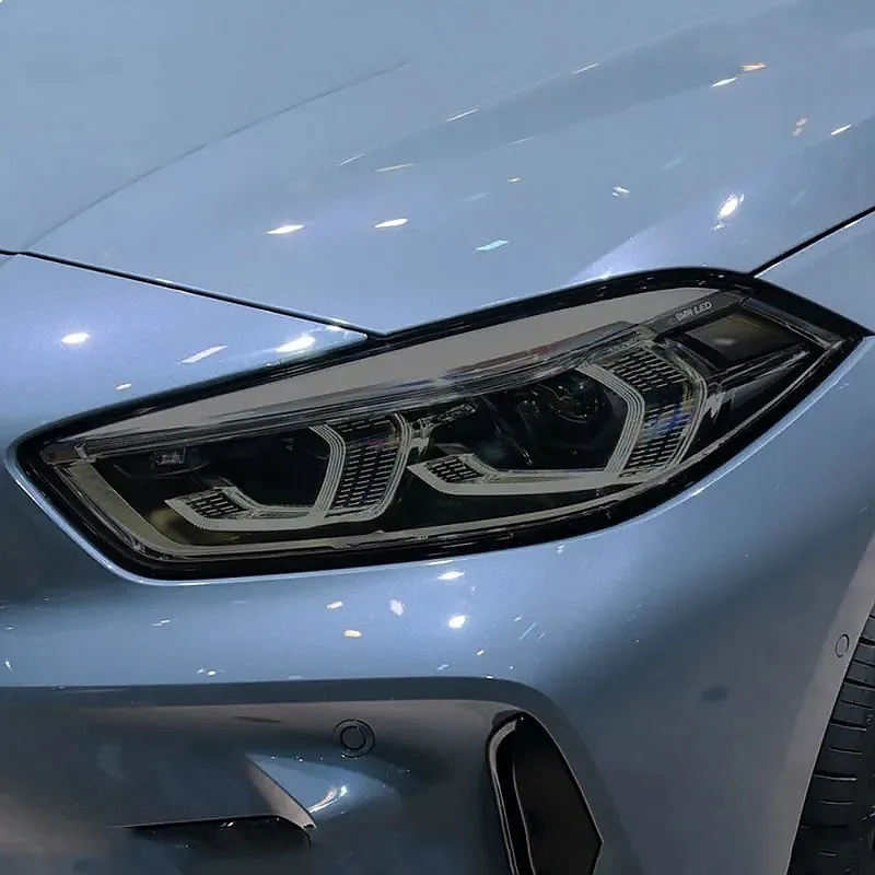 Image of Für BMW 1er F40 M135i 118 Auto-Scheinwerferschutzfolie Rauchschwarz Getönte Vinyl-Ummantelung Transparenter TPU-Aufkleber