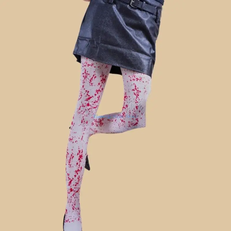 652B Women Halloween Costume Tights Stretchy Polyester Design Full Coverage Daily Use
