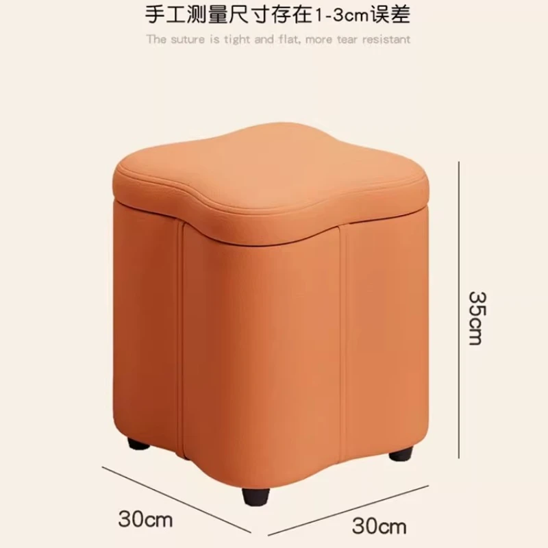 /Makeup Room Footrest Vanity Stool for Living Room Dressing Stools Armless Leatherwear Entryway Chairs Carrying Storage Stools