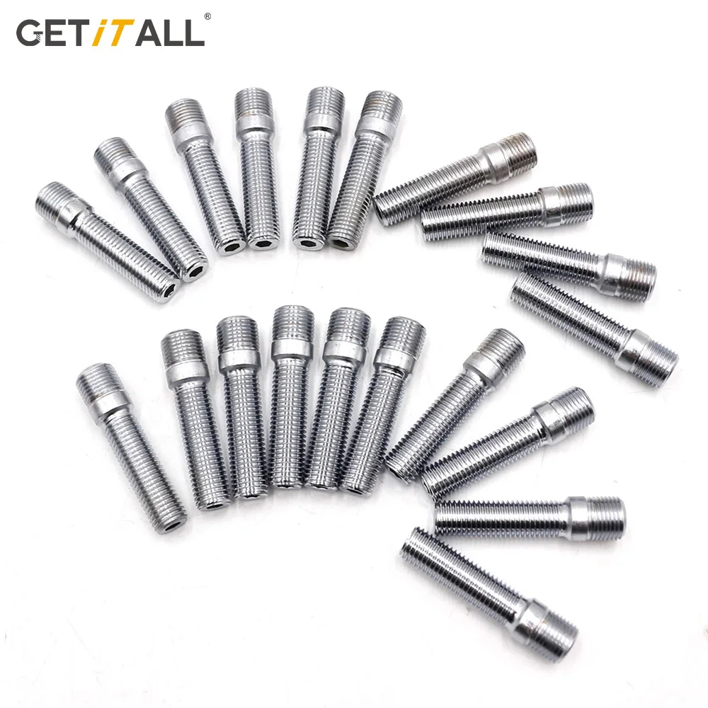 

GETITALL M12x1.25,M12x1.5,M14x1.25,M14x1.5 20PCS Extended Wheel Studs Conversion Tall Lug Bolts Screw Adapter Kit length 50/58mm