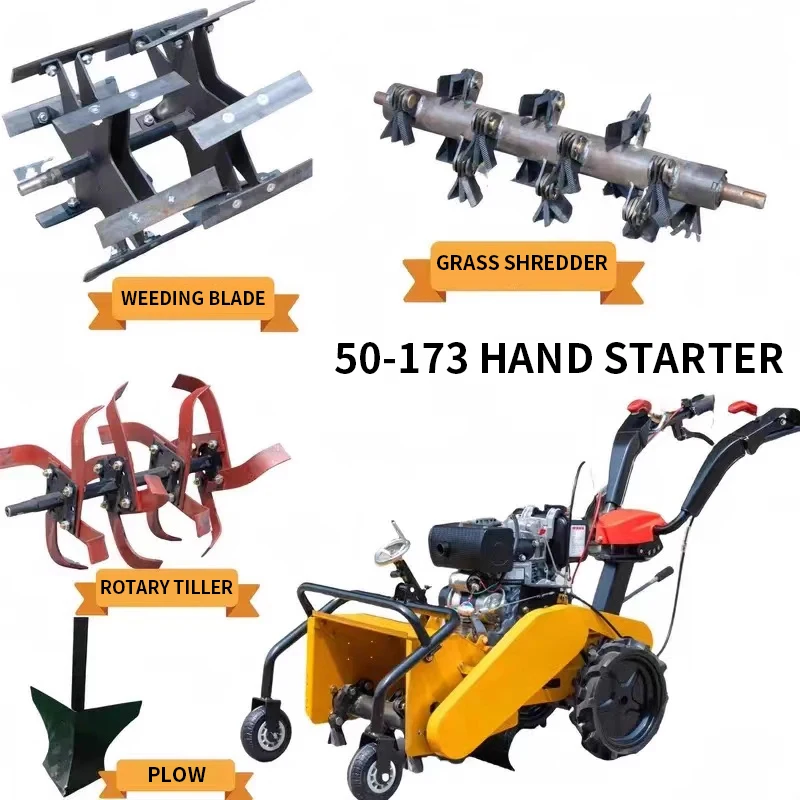 New Four-Wheel Drive Diesel Crushed Grass Returning Machine Multi-Purpose Tiller Self-Propelled Weeding Machine
