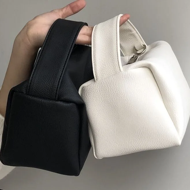 New Lychee Pattern Orange Hand-held Tofu Bag Versatile Square Chain Bag Tide Diagonal Straddle Pouch