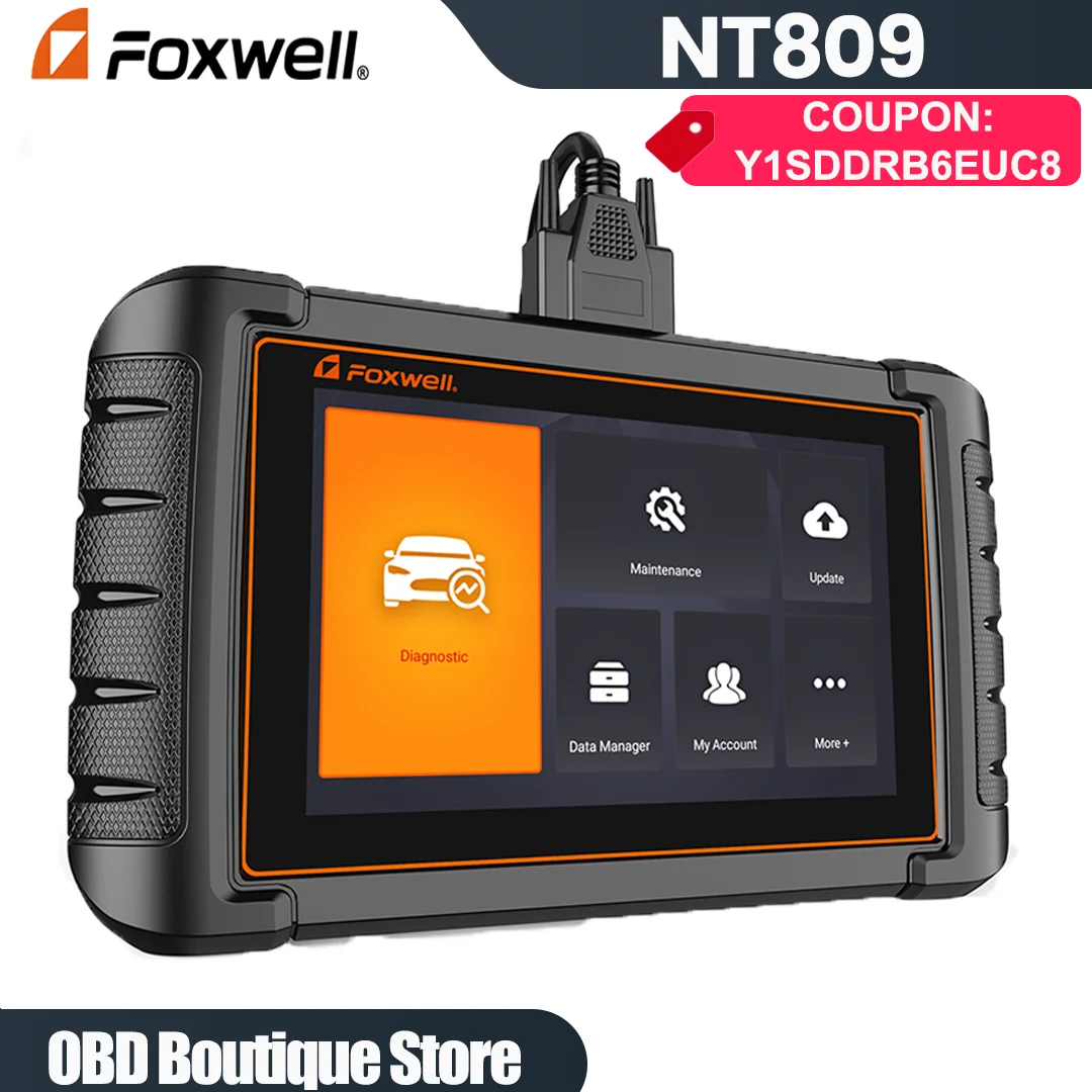 FOXWELL NT809 OBD2 Car Diagnostic Scanner Code Reader 30+ Reset Bi-directional Test  Full System OBD2 Automotive Scanner Tools