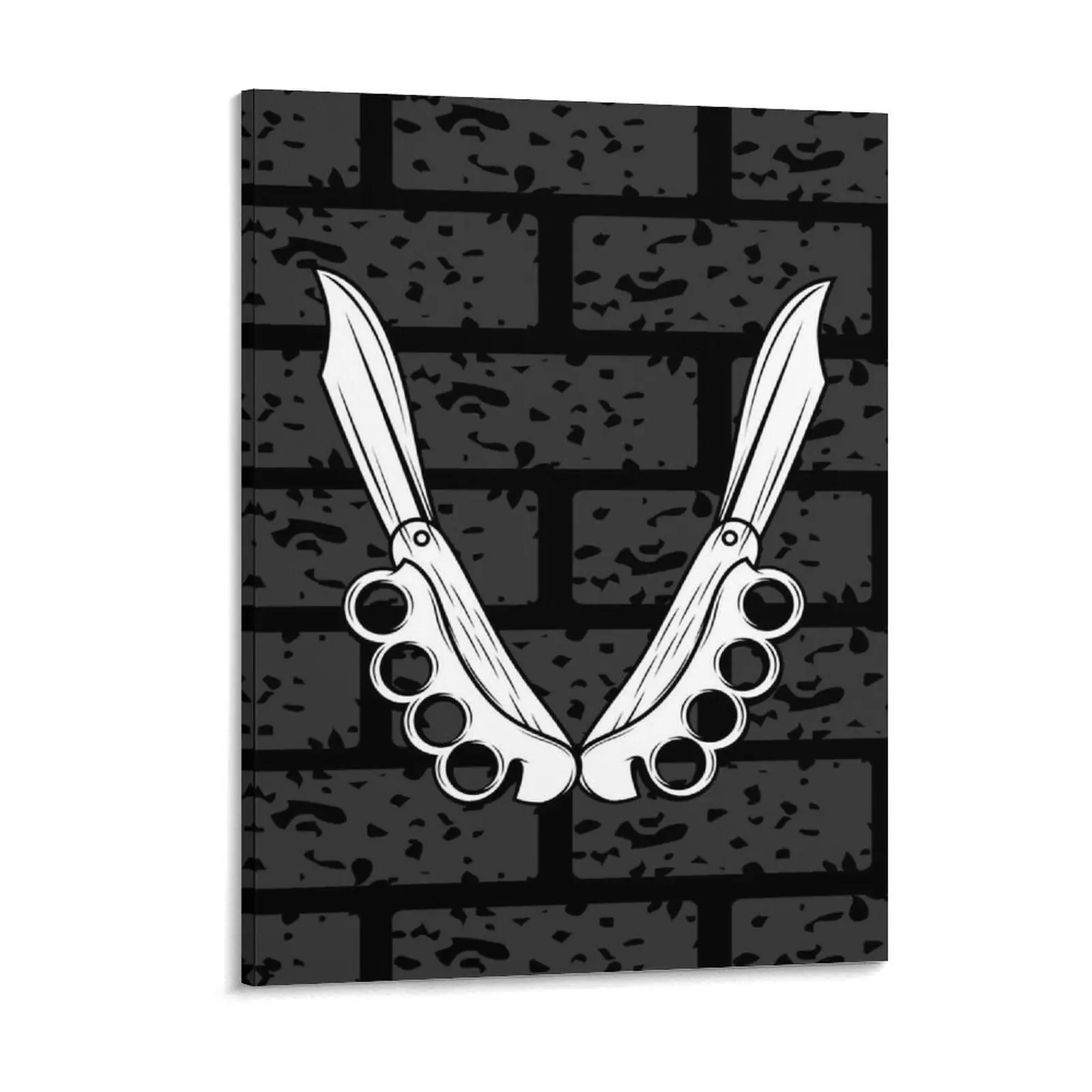 Knife With Knuckle Canvas Painting Poster Design Club Pub Iron Wall Mural Framed Wall Paintings