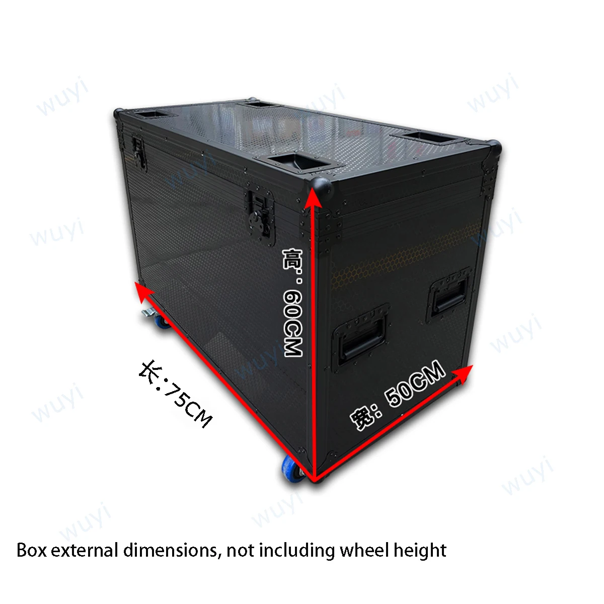 Big Customized Flight Case All Black Colorful Flycase Stage Equipment Aluminum Alloy Box Air Wire Shockproof Trunk with Wheels